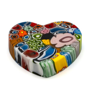 fermacarte con murrine milleefiori a cuore