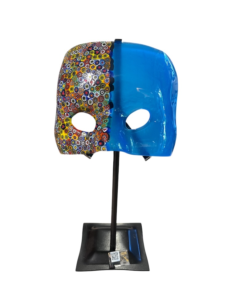 Maschera Bauta azzurra millefiori