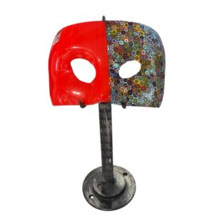 Maschera Bauta rossa millefiori