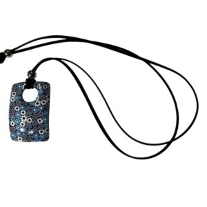 Pendente blu rettangolare