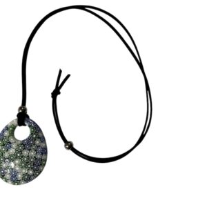 Pendente blu e verde ovale