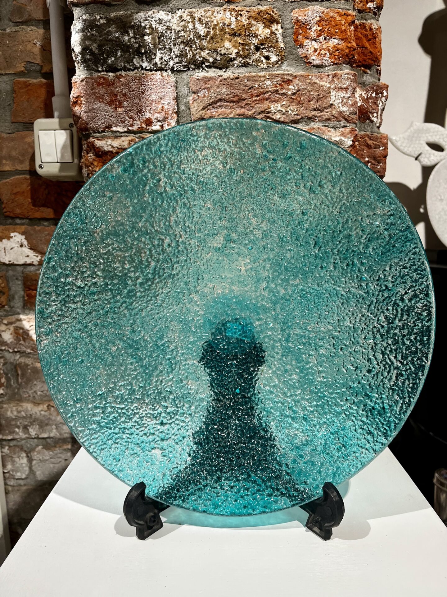 Sea blue granules Efesto plate