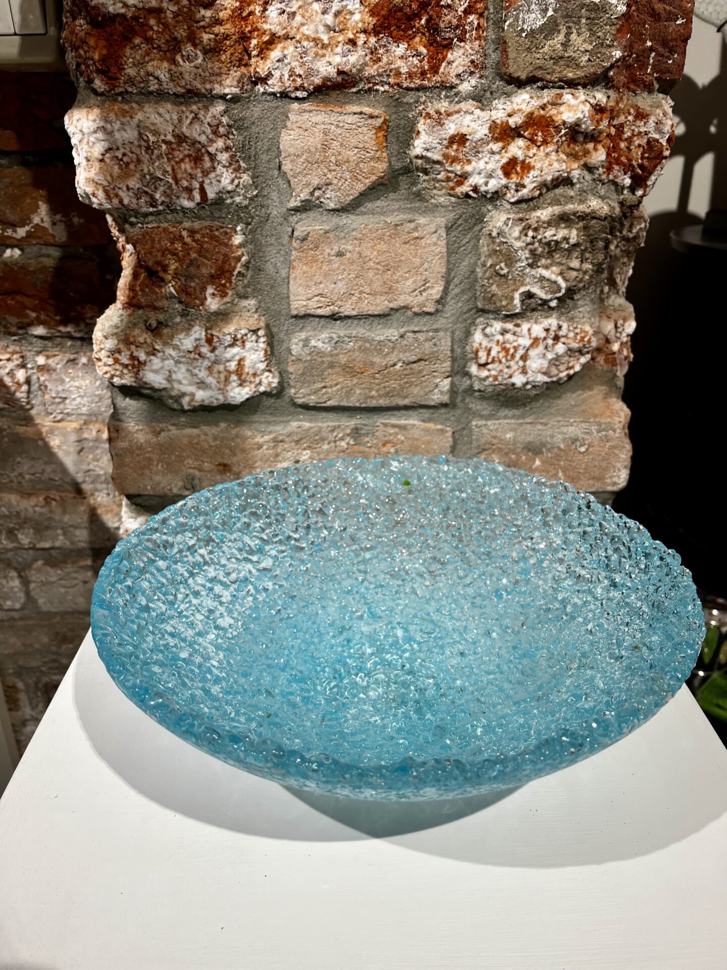 Ice blue granules Efesto plate