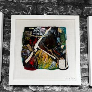 Quadro multicolor con foglia d'oro