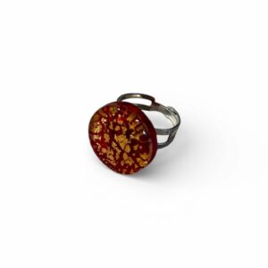 Red and gold leaf ring