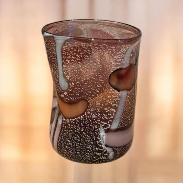 Bicchiere con foglia d'argento ametista